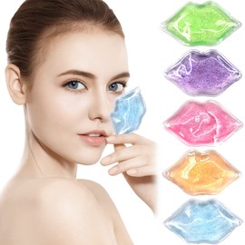 Lip and Eye Ice Pack for Injuries, Mini Small Gel Ice Pack, Hot and Cold Compress, Reduce Pain and Swelling, Dark Circles Fade, Eye Relax, Anti-Aging Lip Care Pad Gift for Girl Woman (Multicolored)