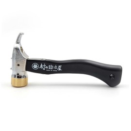 Village Blacksmith Forged Hardening Peg Hammer Elyse Stake Ultimate Hammer ★ Short ★ Black Handle Brass Head x Chrome [Made in Japan by Tsubamesanjo]