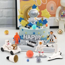 19PCS Planets Solar System Astronaut Figure Toy Children Solar Power Kit Space Exploration Spaceman Science Kit for Kids Party Birthday Gift