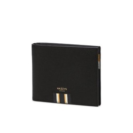 Hazzys (대구신세계)ROWING STRIPE 블랙 로고배색 소가죽 반지갑 HJWA4F506BK (Daegu Shinsegae) ROWING STRIPE Black Logo Colorblock Cowhide Wallet HJWA4F506BK