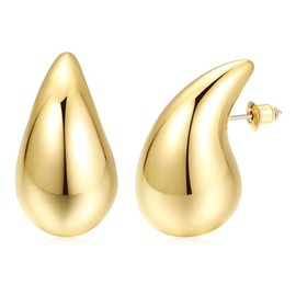 Gold Teardrop Earrings for Women, Low Allergy Gold Plated Earrings, Women's Fashion Beads