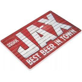JAX BEER TIN SIGN BREWERY BOTTLE LABEL BREWING COMPANY PUB BAR GRILL BREWERIANA