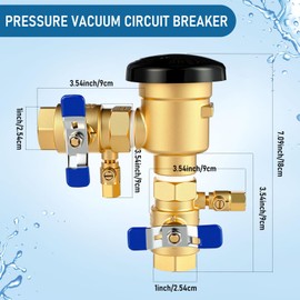MorningRo 34-720A 1" 720A Brass Pressure Vacuum Breaker Assembly for Water Lines Valve Assembly Max 400 PSI Backflow Preventer Valve to Maintain Plumbing System Integrity (Blue)