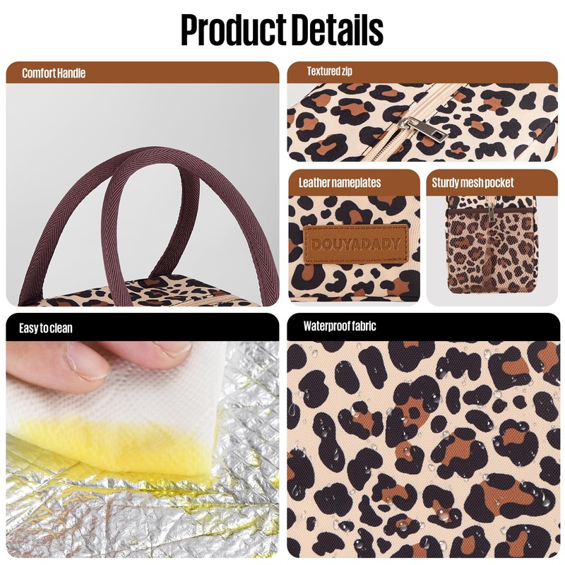 douyadady Lunch Bag Women/Men Lunch Box Women/Men (leopard)