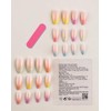 Almond Shape Spring Pastel Rainbow French Tip Press-On Nails, 24