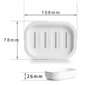 Plastic Soap Dish with Drainage,Soap Dishes Holder for Bathroom Shower，Keep Soap Dry and Easy Cleaning (White)