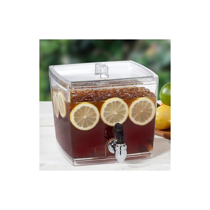 CreativeWare Beverage Dispenser with No Base Sleeve, 1.5 Gallon, Clear