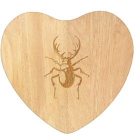'Stag Beetle' Wooden Heart Shaped Chopping/Cutting Board (WB00085113)