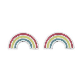 Boma Jewelry Sterling Silver Resin Rainbow Stud Earrings