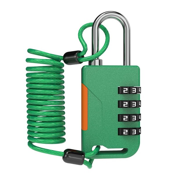 UP Security Combo Lock with Retractable Cable (91cm), Cable Padlock