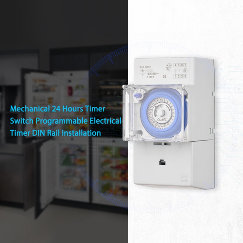 Mechanical 24 Hours Timer Switch DC 12V 30 Minutes Interval