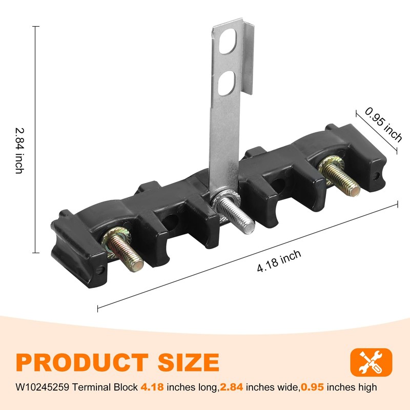 WPW10245259 Electric Range Terminal Block Compatible with Whirlpool,Replaces W10245259,0306379, 14253508,