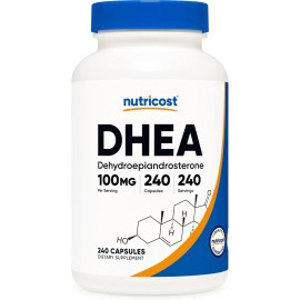 Nutricost DHEA 100mg, 240 Capsules - Gluten Free, Soy Free, Non-GMO, Supplement