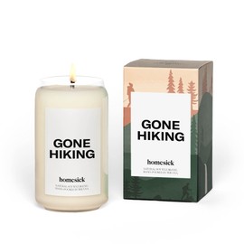 Homesick Premium Scented Candle, Gone Hiking - Scents of Pine, Jasmine, Sandalwood, 13.75 oz, 60-80 Hour Burn, Natural Soy Blend Candle Home Decor, Relaxing Aromatherapy Candle