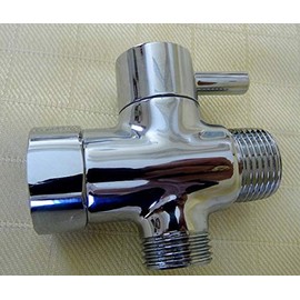 NuFlush Chrome Bidet T-Adapter, 7/8 inch Male, 7/8 Female with 1/2 inch Connection