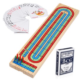 BESPORTBLE 1Set Traditional Cribbage Board Game Portable Table Game with Accessories Family Friendly Card Game for Indoor and Outdoor Gatherings for Parties and Travel