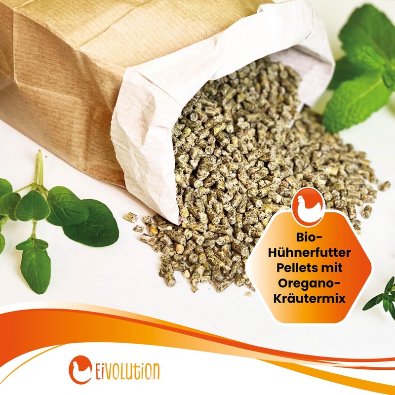 Eivolution Organic Chicken Feed Pellets 800 g - Oregano Herb