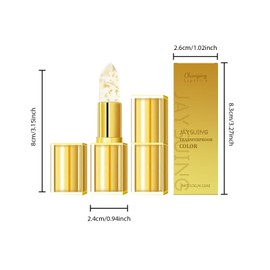 Transferproof Color Changing Lipstick, Gold Crystal Ph Lipstick Color Changing Lipsticks for Women Girls, Temperature Change Moisturizer,Glossy Shine Lip Gloss