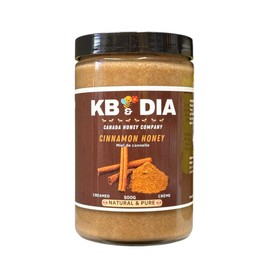 KB & DIA Cinnamon Honey, Unprocessed Creamed-honey with Cinnamon, 100% Pure Canadian Raw Honey, Paleo Diet Friendly and Gluten Free, Rich Flavour with Nutrient and (500G)