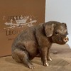 Leonardo Bronze Effect Sitting Pig Ornament Reflections Farm Animals Collection