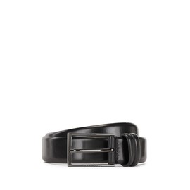 Boss Men's Carmello Belt made of Vegetable-tanned Leather with Metal Details (Carmello) - black, size: 105
