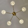 TELAFLY 5 Lights Vintage Gold Chandelier, Elegant Rustic Chandeliers Glass
