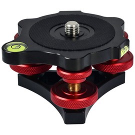 MiniGlypture LP-64 Precision Leveling Base Tripod Head Plate with 3/8 Inch Mounting Screw 3 Adjustment Dials for Camera Tripod
