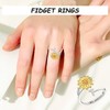 Fidget Rings for Women, Kucheed Sunflower Adjustable Size Spinner Ring,