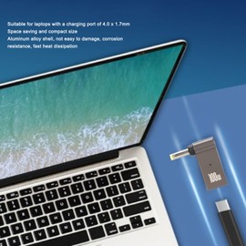 USB C Female to DC Male Adapter, 100W PD Type C to 4.0 x 1.7mm Laptop Charging Port Adapter, Fast Charging PD Adapter, 90 Degree Angled for 4.0 x 1.7mm Charging Port Device