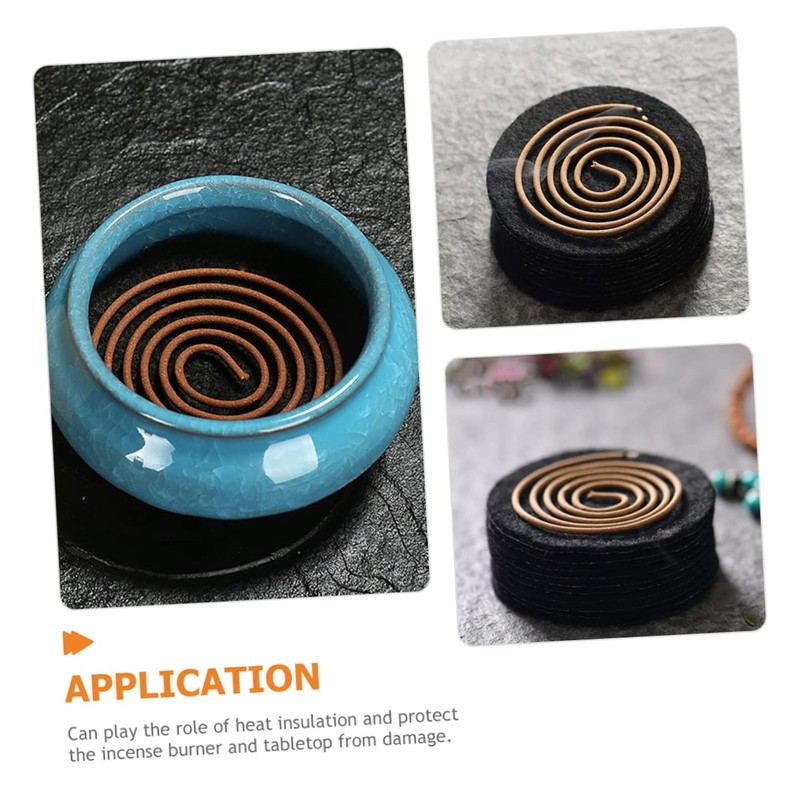 8Pcs Fireproof Insulation Mat 8.5Cm Round Pad for Charcoal Incense