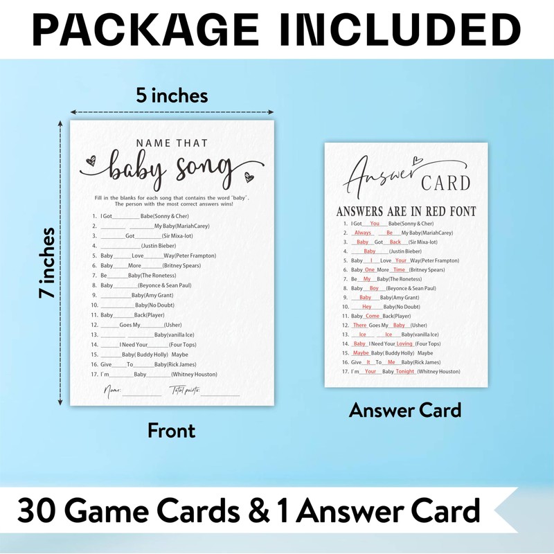 EXW Baby Shower Games for Boy Or Girl, Name That