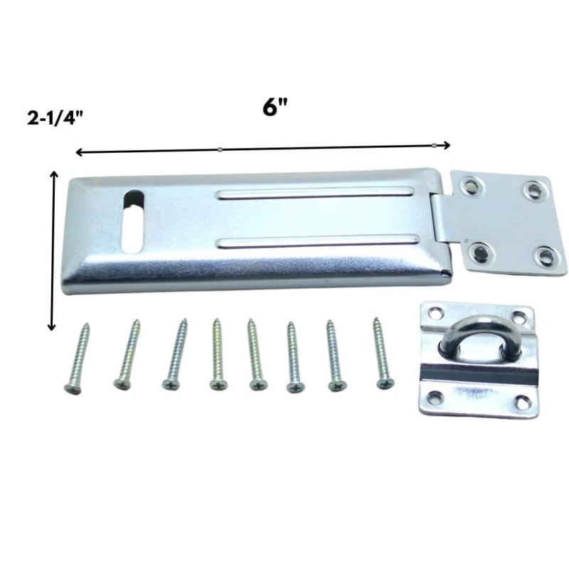 NUSET 6" Single Hinged Hasp with Rolled Edges and Laminated