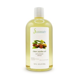 Soapeauty Clear Jojoba Oil | 100% Pure & Natural | Refined, Cold Pressed, Hexane Free | Moisturizing Oil for Skin, Face, Hair & Nails | 16 fl oz