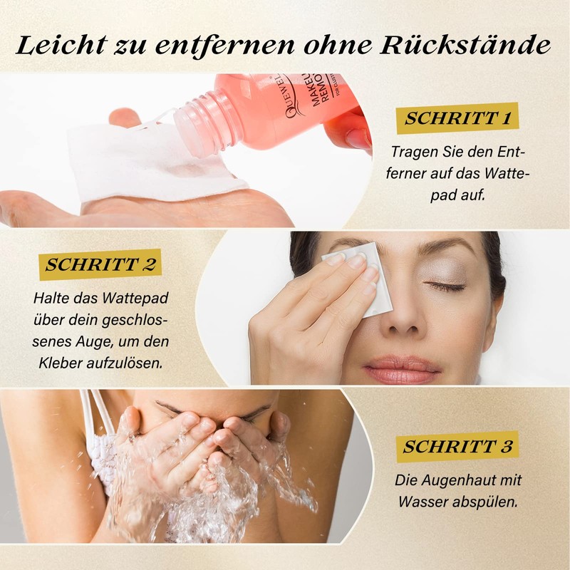 QUEWEL Eyelash Cluster Glue 10 ml, Black Cluster Lashes Glue