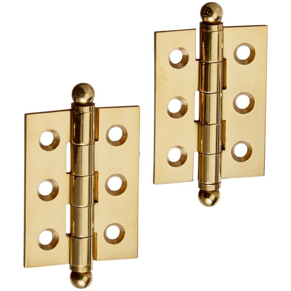 Deltana CH2015U3-UNL Solid Brass 2-Inch x 1-1/2-Inch Cabinet Hinge with Ball Tips