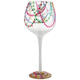 Enesco Designs by Lolita Holiday Super Bling Artisan Wine Glass, 22 Ounce, Multicolor