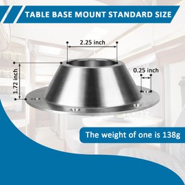 2-Pack RV Table Base Under Table Top and Bottom (Aluminum 6-Hole Design) Fits for RV Camper Travel Trailer Boat, Table Bracket Table Leg Surface Floor Mount Interchangeable Table Connector Base Flange