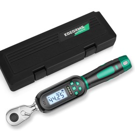 KOEORWS 3/8 Inch Drive Digital TorqueWrench, 2.21-44.25Ft.lb/3-60N.m, Electronic Torque Wrench with Preset Value, Buzzer & LED Indicator, ±2% Accuracy Torque Wrench for Bike, Motorcycles
