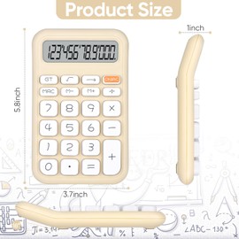 Cute Calculator: Compact, Durable and Energy-Saving Calculator for School, Office, and Home Use(White)