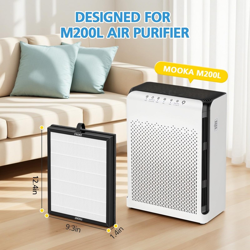 M200L Replacement Filter Compatible with MOOKA M200L Air Purifier, 3-in-1