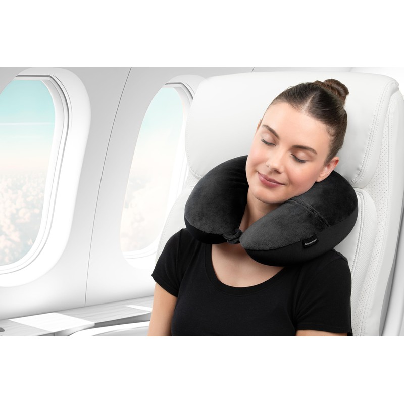 Brookstone Microbead Travel Head and Neck Pillow Lightweight and Plush