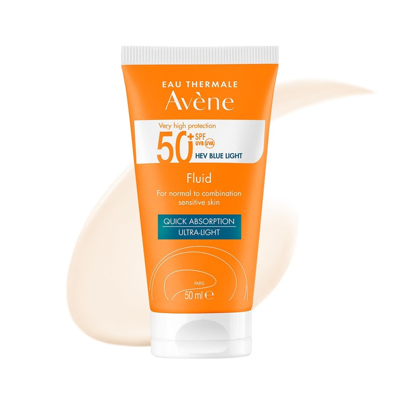 Avene Protector Solar Facial Sin Color FPS50+ Piel Mixta Fluido,