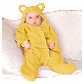 Baby Wrap blanket in Luxury Gift Box by BABY BLISS Star Wrap Fleece for Newborns Infants and Toddlers 2 – 12 Month’s Boy Girl Super Soft Great for Travel Strollers and Car Seats (Lemon)