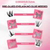 Gorgeous Olivia 88 Piezas Pestañas Postizas Kit Completo Rosa Chicle