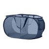Blue, Durable Folding Laundry Baskets, Collapsible Mesh Pop Up Hamper