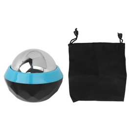 Cold Massage Roller Ball Handheld Heat Relief Stainless Steel Rolling Ice Ball for Shoulder Blue Black