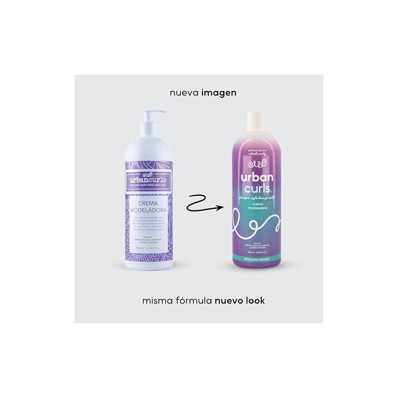 URBAN CURLS Crema Modeladora 960 ml para Cabello Rizado –
