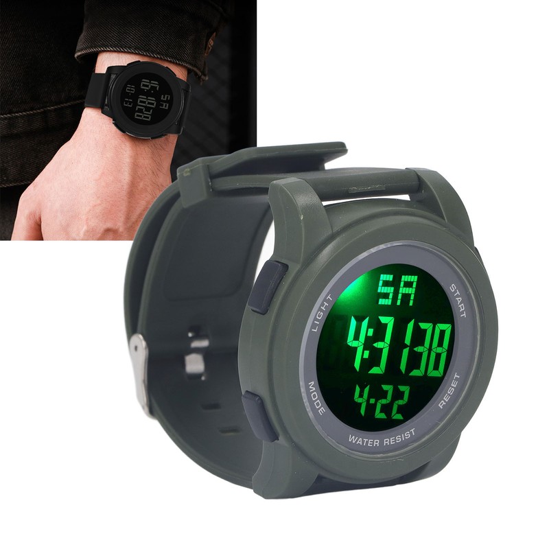 Digital Sports Watch Multifunctional Large Display Luminous 5Bar Waterproof Swimming