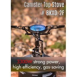 CAMPINGMOON Canister Top Stove Portable Compact Foldable w/Micro Regulator w/4Flex w/igniter XD-2F (Year of the Snake Limited Black Edition)