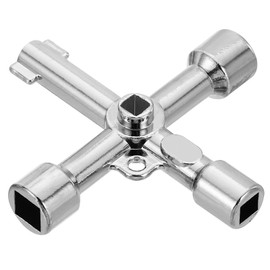 PATIKIL Multi Function Cross Key Cross Key Cross Con Zinc Alloy 4-Way for Electric Elevator Cabinet Plumbing Valves Silver